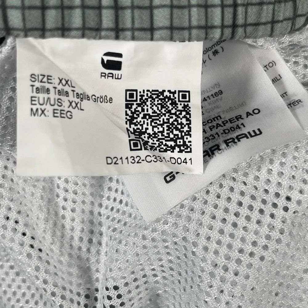 G-Star Dirik Iceberg Green Graphic Paper Allover Swim Shorts Mens XXL Upper Leg